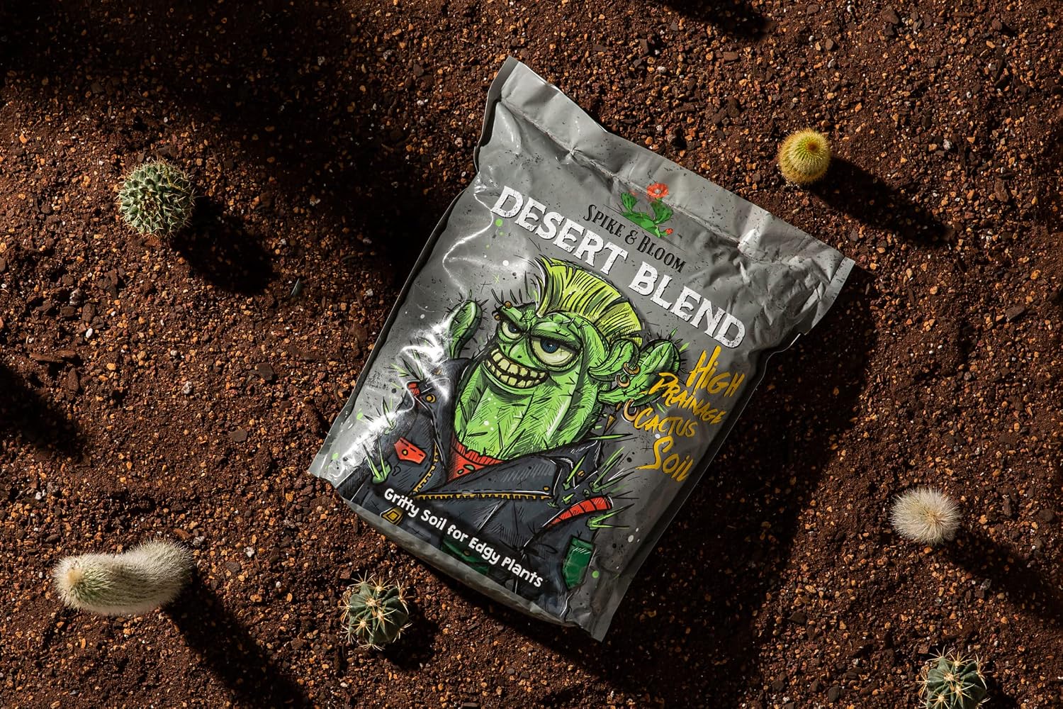 High Drainage Cactus Soil Potting Mix with Mycorrhizal Fungi - 8 Pounds / 4 Quarts of Soil for Succulents and Cactus
