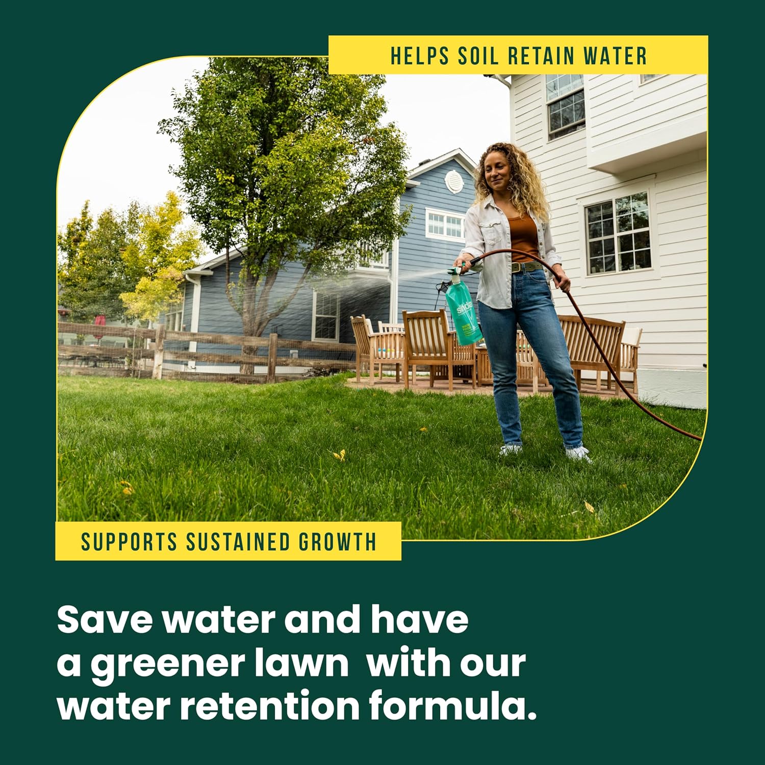 Sunday Water Focus - Liquid Lawn Fertilizer for Drought, 2 Pack + Sprayer | 18-0-3 formula with slow-release nitrogen &