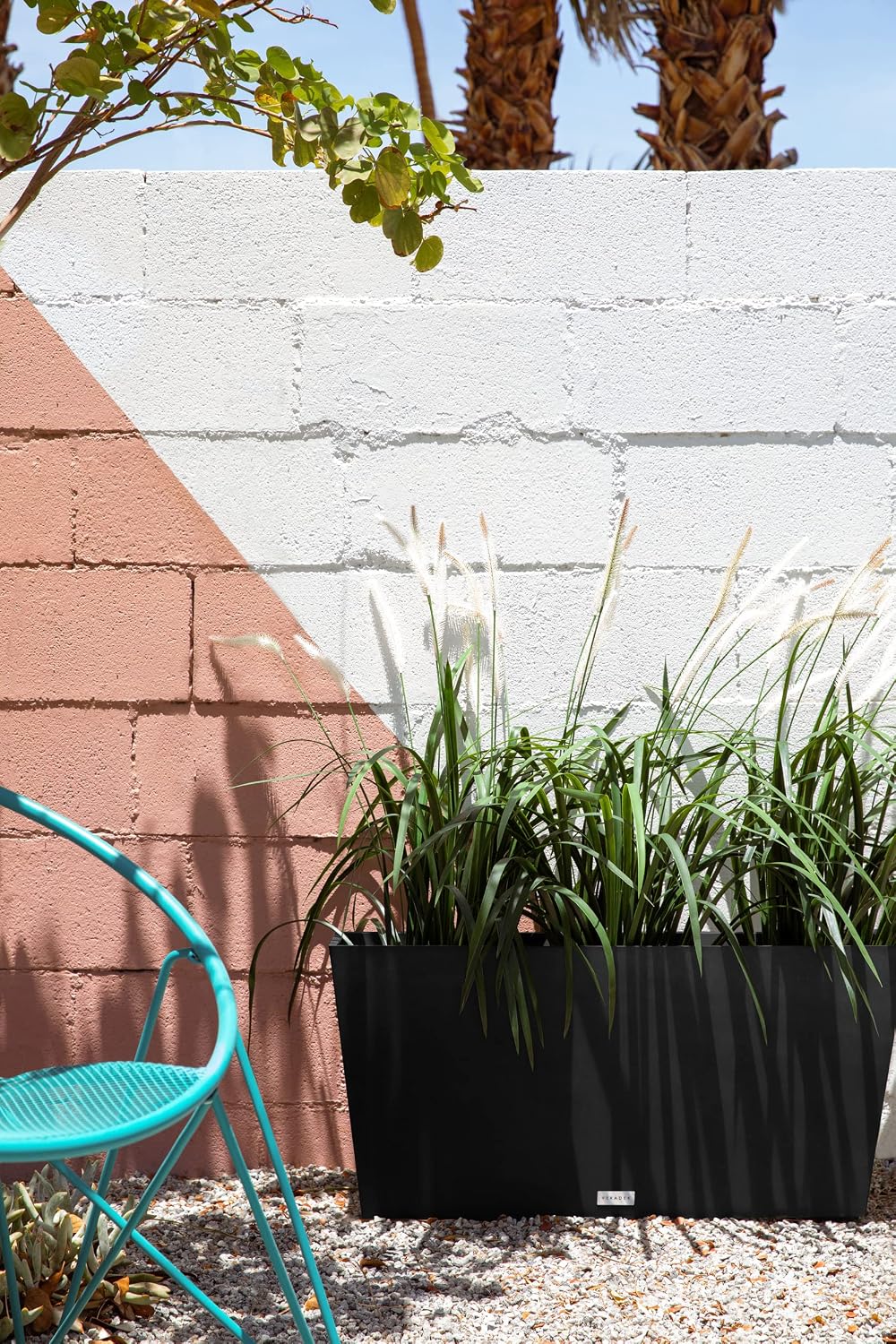 Veradek Pure Series Midori Planter - Wide Outdoor Planter | Made From Durable Plastic With Pre-Drilled Drainage Holes.