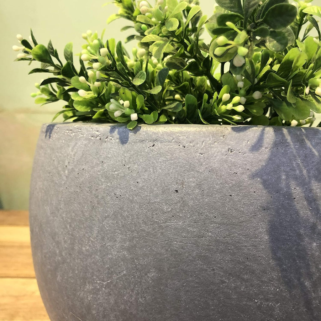 Kante Blue Gray Concrete Planter 11.8" Dia All-Weather Round Small Pot | Handcrafted Cement Bowl, Anti-Frost & UV