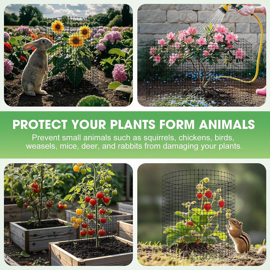 10 Pack Plant Protectors from Animals,12x12in Metal Wire Plant Cages | Outdoor Gardening Supplies, Garden Plant