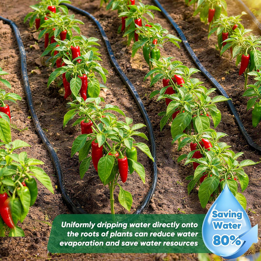 Garden Hose 50 ft, Leakproof Design Soaker Hose, Water Hose With Drip Irrigation System, 1/2 Linkable Consistent Drip