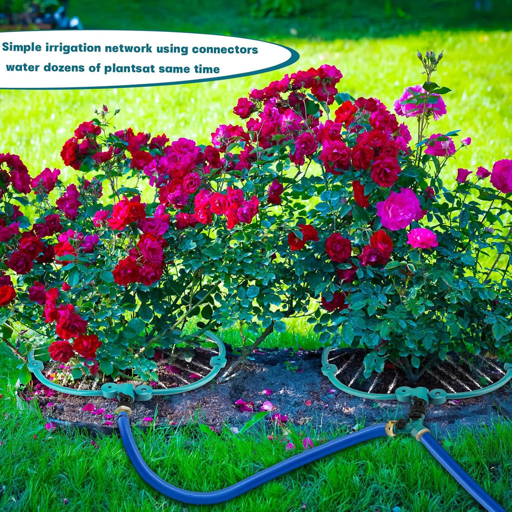 2Pcs 360° Tree Water System Tree Watering Ring 20 Inch Circle Sprinkler and Irrigation System Targeted Water with Y