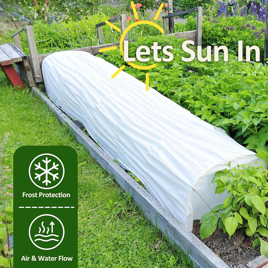 Gardzen 1.5 oz Plant Covers Freeze Protection | Reusable 10ft x 30ft Floating Row Covers, Thicker Frost Blankets for