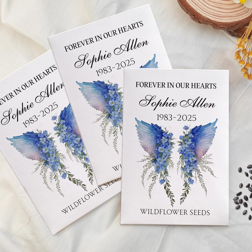 Memorial Celebration of Life Funeral Favors for Guests | Wildflower Mix Seed PacketsSeed Packets | Sentimental Funeral