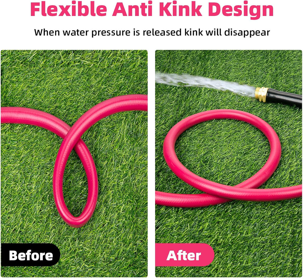 Garden Hose 5/8 in x 50 ft, Heavy Duty Durable Anti Kink Flexible Garden Water Hose for Drinking Water Safe BPA Free