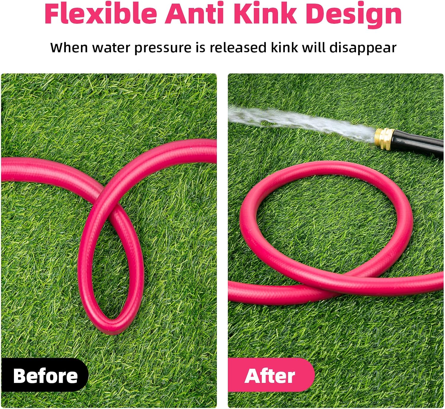 Garden Hose 5/8 in x 50 ft, Heavy Duty Durable Anti Kink Flexible Garden Water Hose for Drinking Water Safe BPA Free