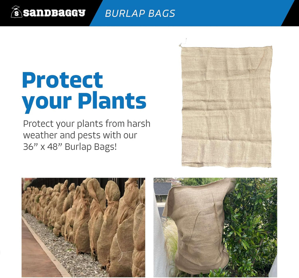 Sandbaggy 36" x 48" Extra Large Burlap Bags - Adult Potato Sack Racing, Grow, Plant Covers - Reusable Grocery Bags