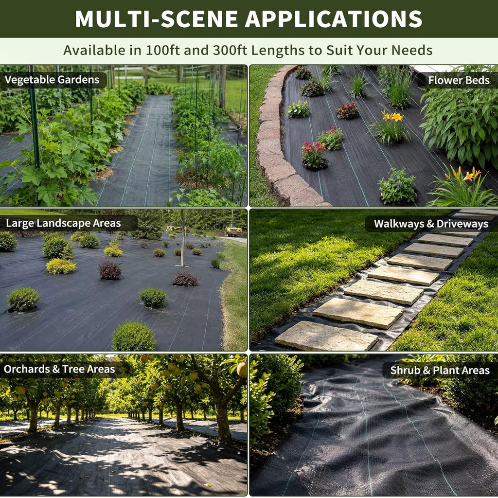 EXTRAEASY 3ft x 300ft Weed Barrier Fabric, Heavy Duty Landscape Fabric, 3.2oz Weed Control Fabric, Tear-Resistant Weed