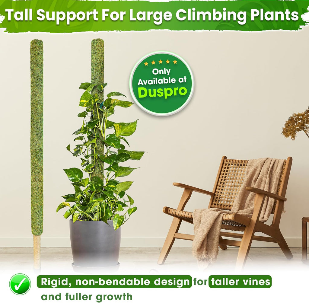 59" Large Green Mesh Moss Pole Monstera Plant Support, (1pc., 59'') | Rigid Stakes for Indoor Plants with Real Forest