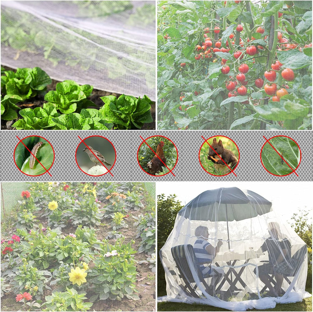 RIFNY Garden Netting for Raised Beds Garden Protection Plant, 2 Pcs 10x33Ft | Ultra Fine Mesh Netting, Insect Pest