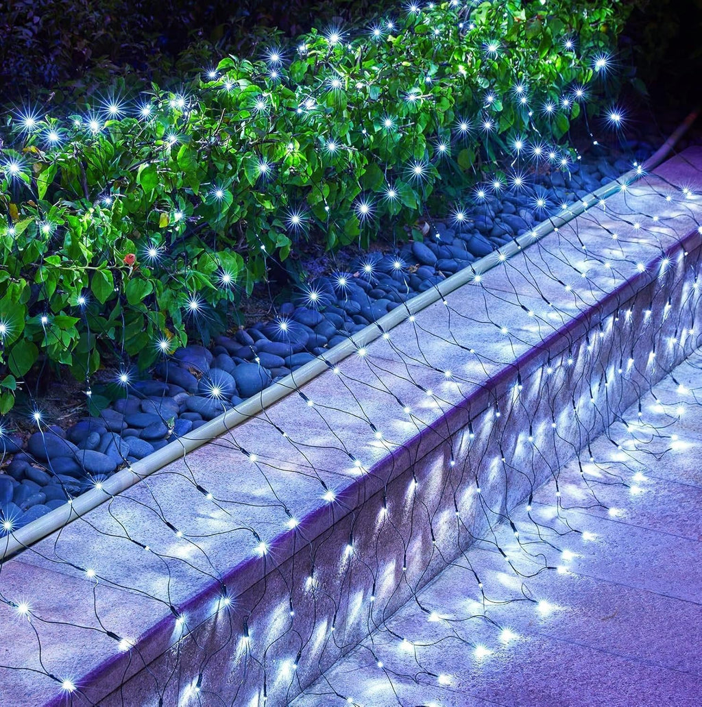 2 Pack 12×5FT 360 LED Christmas Net Lights Outdoor Mesh Lights Waterproof