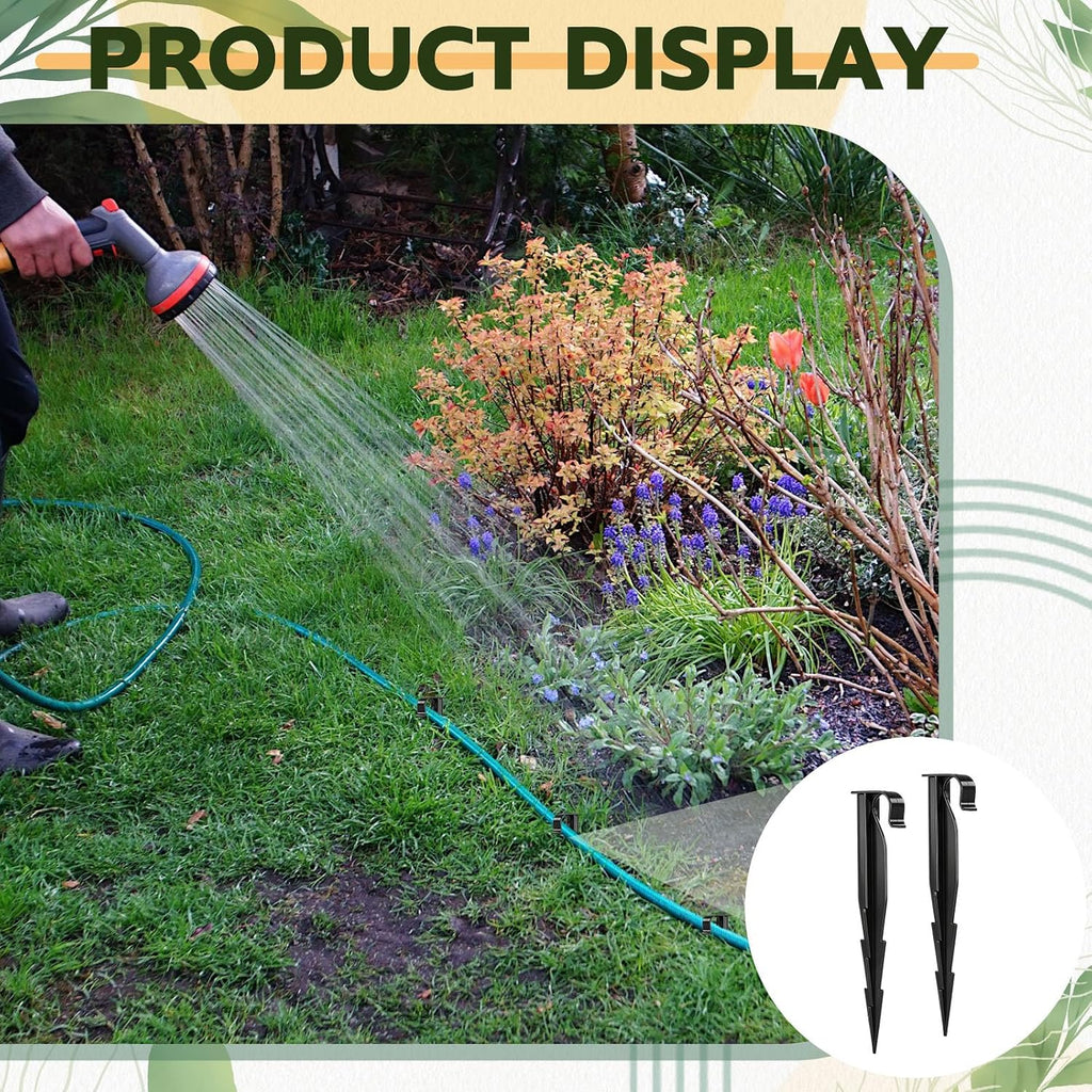 Pangda 120 Pack Irrigation Stakes 1/2 Inch Tubing, 6.3" Long Drip Anchor | Hold down Drip Irrigation Hose and Sprinkler