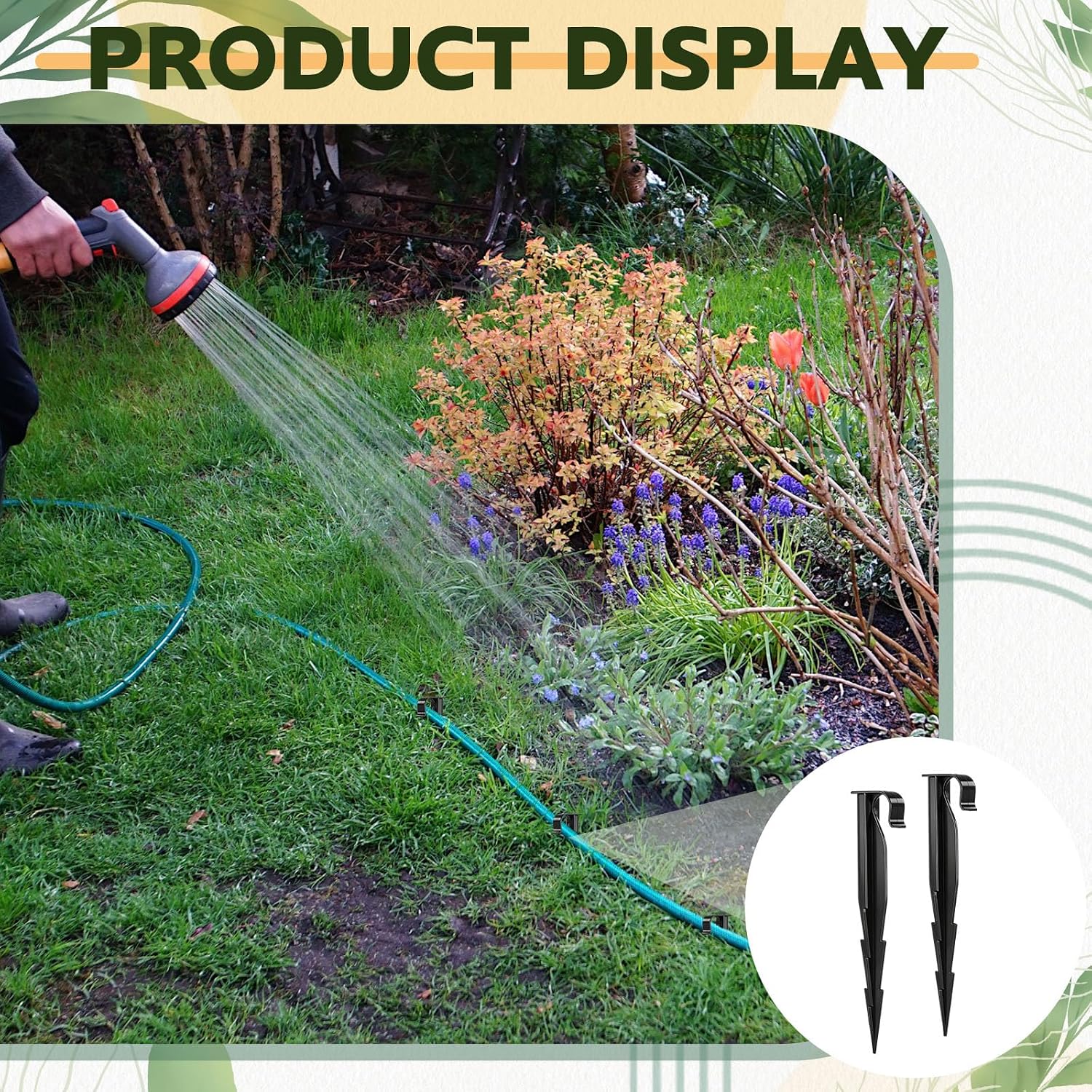 Pangda 120 Pack Irrigation Stakes 1/2 Inch Tubing, 6.3" Long Drip Anchor | Hold down Drip Irrigation Hose and Sprinkler