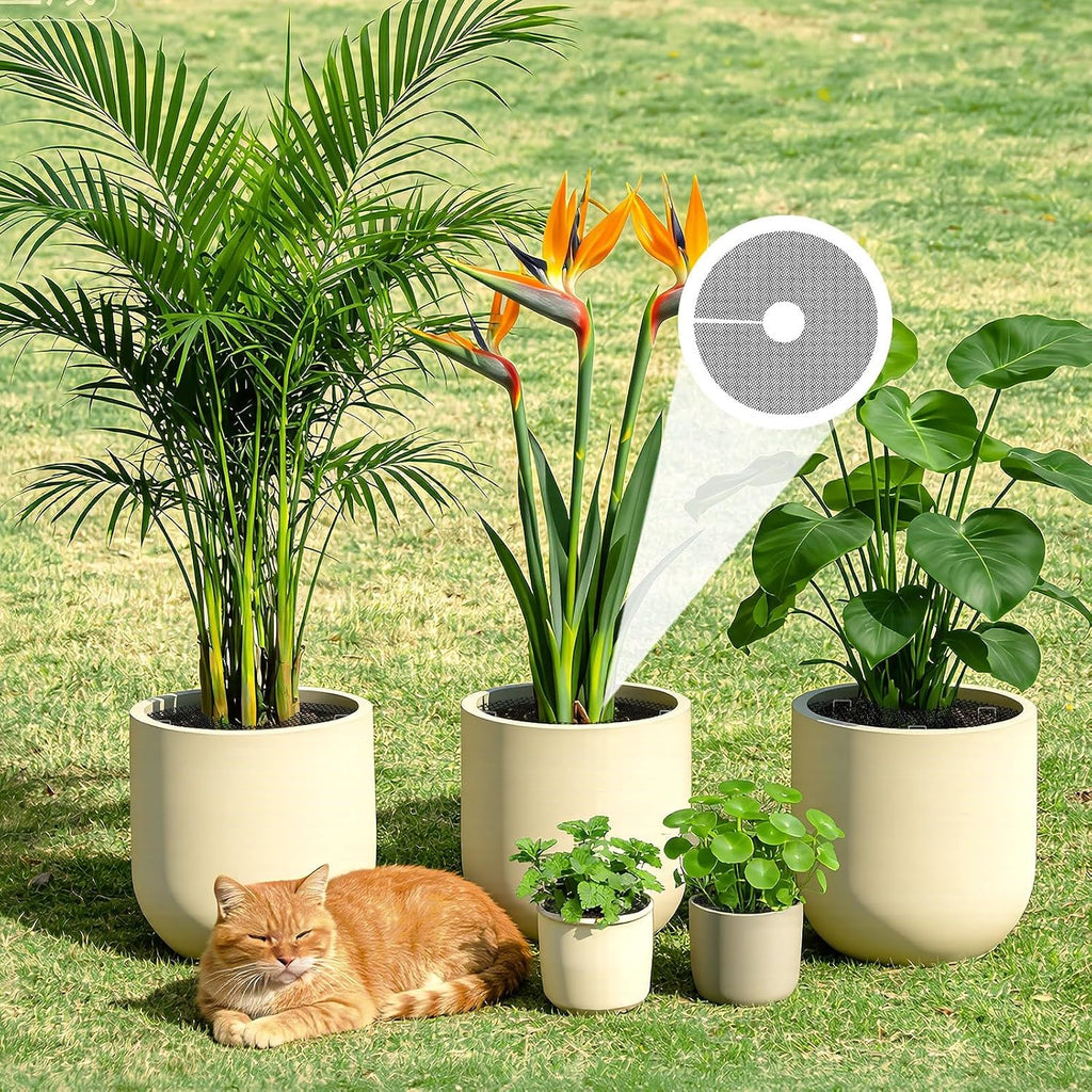 10Pcs Plant Pot Grids, Plant Protector from Cats, Cuttable Breathable Soil Covers Protectors from Animals, Reusable