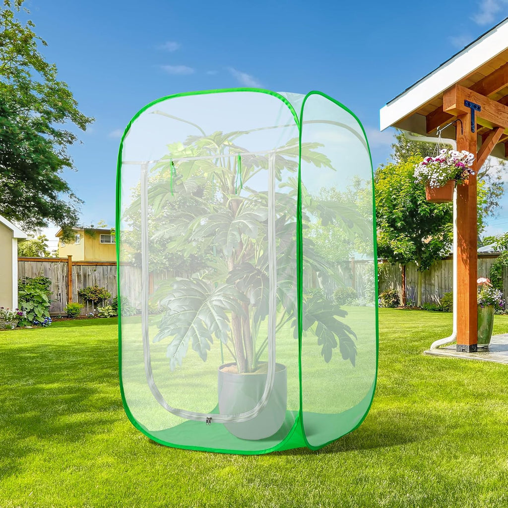 48" x 28" x 28" Pop Up Garden Mesh Plant Cover, Plant Protectors Mesh Plant Enclosure, Garden Net Cage Pest Protection