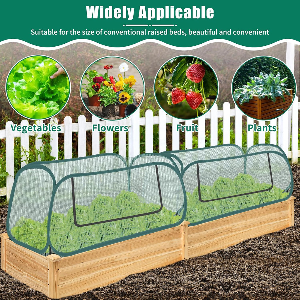 2 Pack Raised Bed Garden Covers, Garden Netting, 30% Sunblock, 45"X22"X16" | Pop Up Mesh Plant Covers, Plant Shade