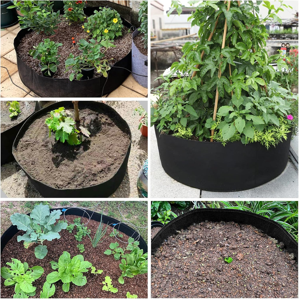 Grow Bag, 2-Pack 50 Gallon Fabric Pots Round Raised Garden Bed Planter | Breathable, Reusable, for Planting Herb