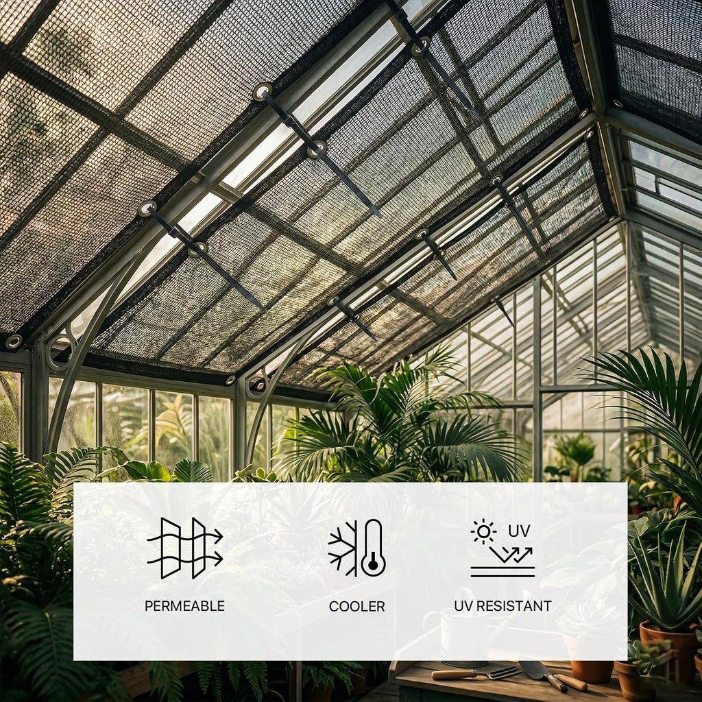 Royal Shade 30% Black Shade Cloth 10FT x 10FT Mesh Tarp with Grommets for Garden Patio, Plant Shading, Greenhouse