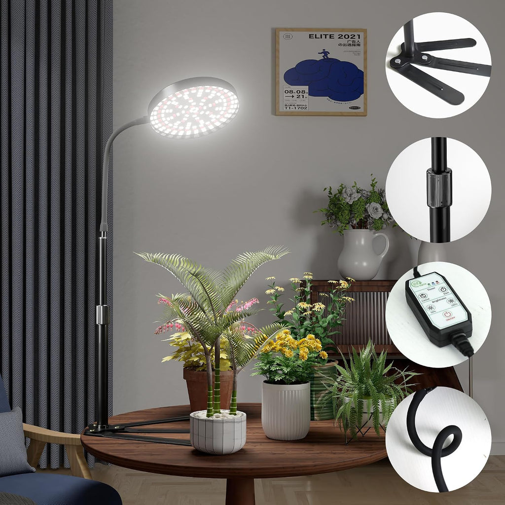 Grow Light for Plants Indoor Growing,Height 10-32'' with Dimming & Timer | 6000K Full Spectrum Plant Growing Lamp with