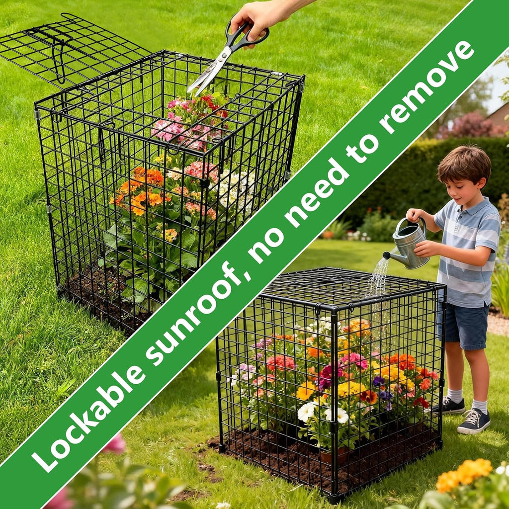 Metal Plant Cages for Outdoor Plants, Garden Cloches for Plants Rustproof | Heavy-Duty Rustproof Metal,Durable plant