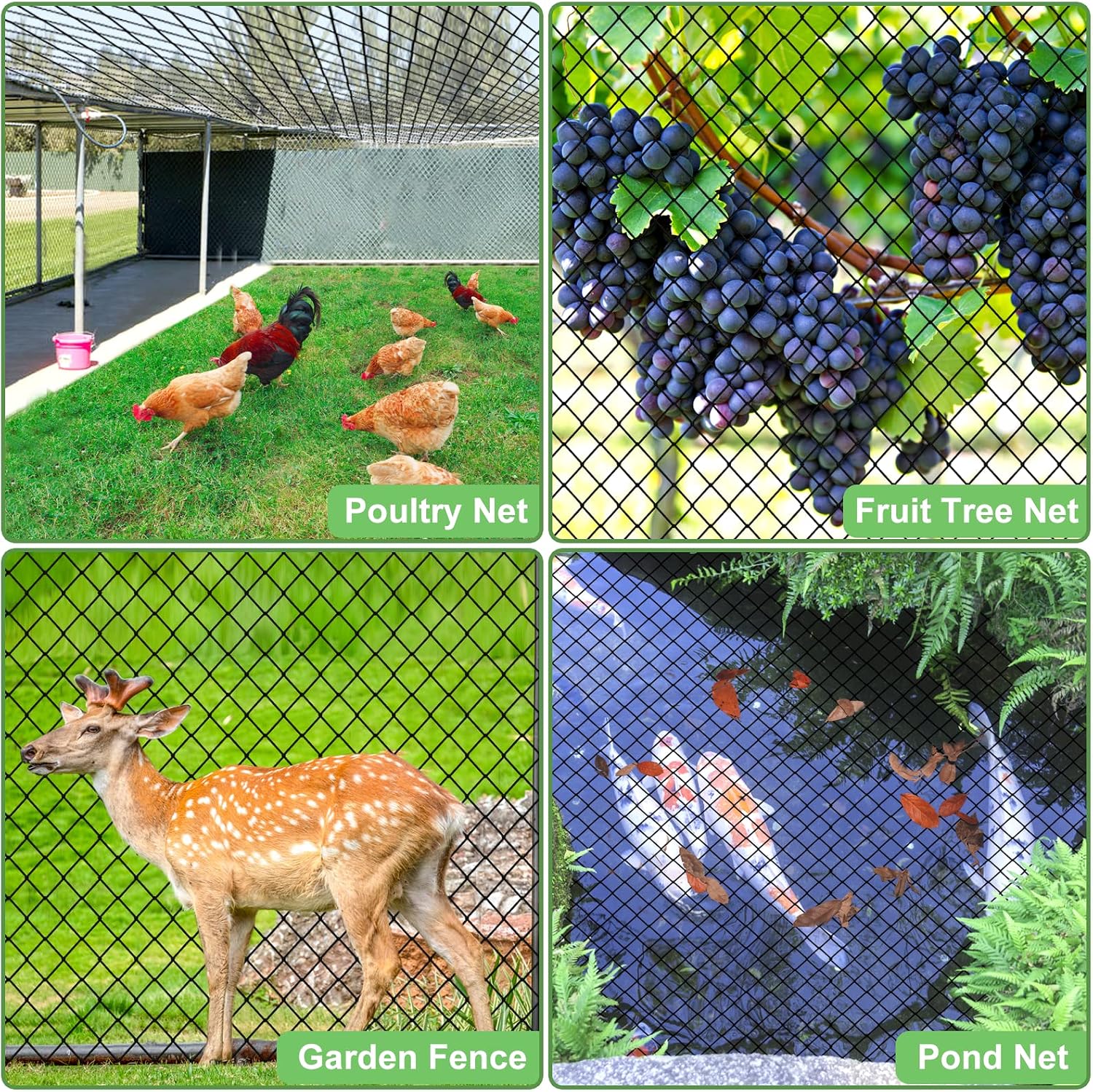 Bird Netting 25'x100' Heavy Duty Nylon Net with 2" Mesh, Garden Netting | Poultry Netting for Chicken Coop Roof, Aviary
