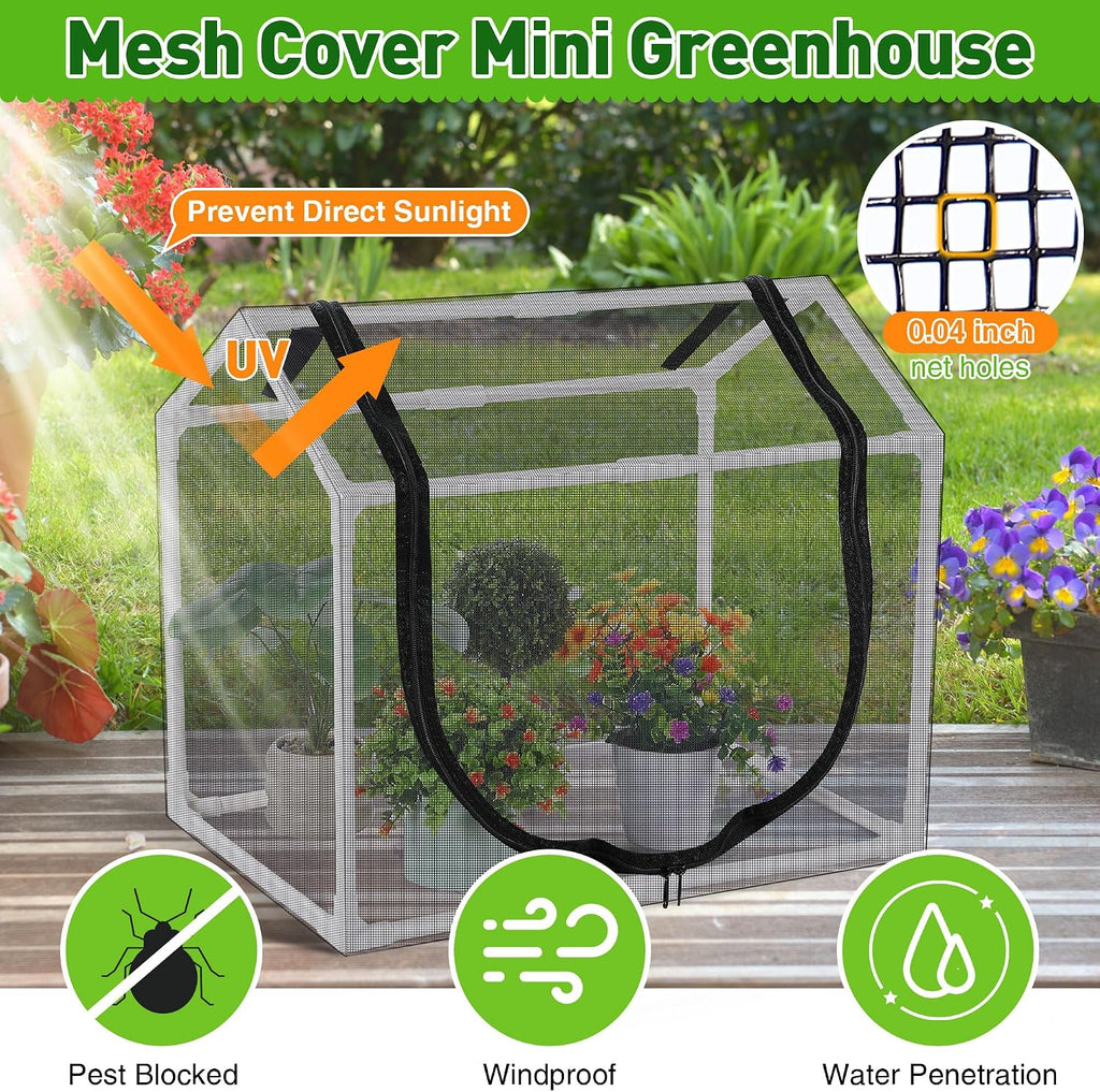 Mesh Plant Cover from Animals, 23.62"x15.75"x19.69" Heavy Duty Plant Cover | Heavy Duty Mesh Plant Cover for Cats, Bird
