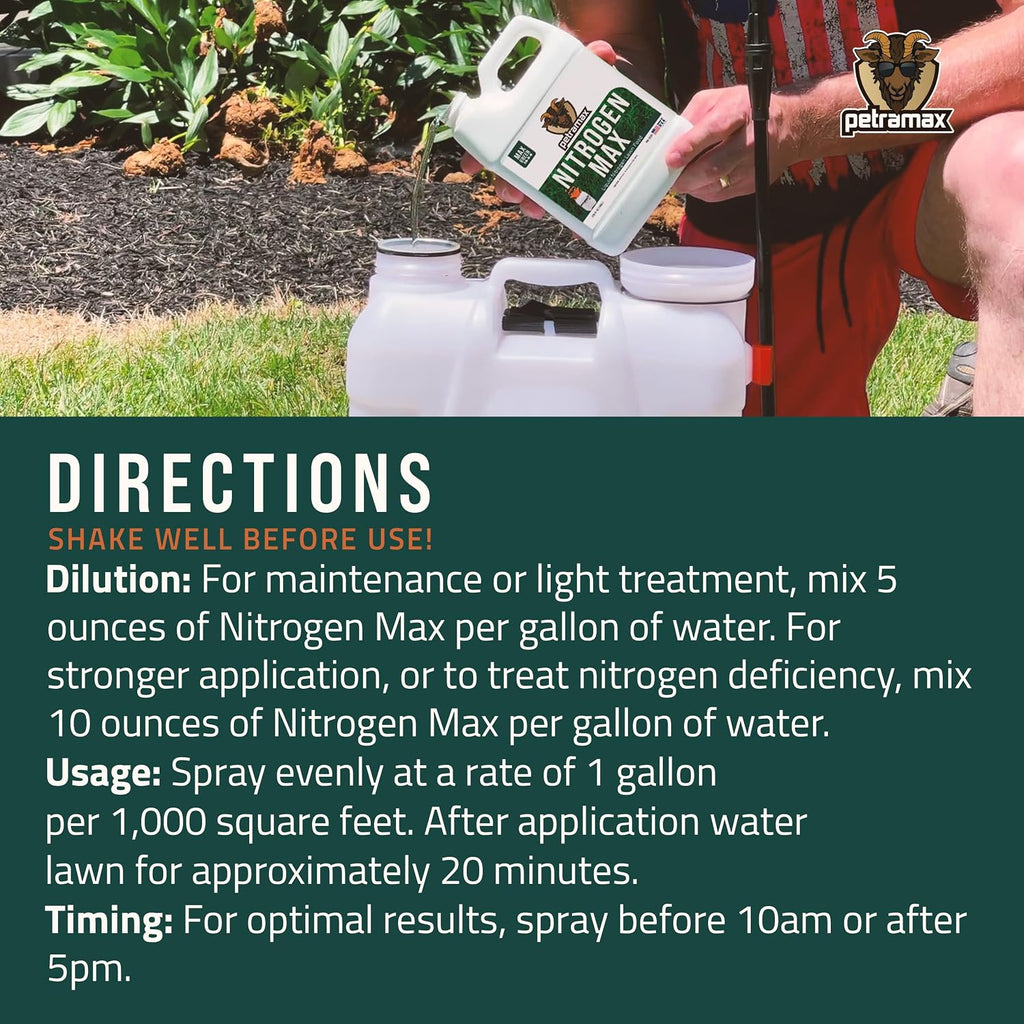 Petramax Liquid Nitrogen Fertilizer 28-0-0 NPK - 32 Oz Spring & Summer Liquid Grass Fertilizer for Lawn, Spray on Easy
