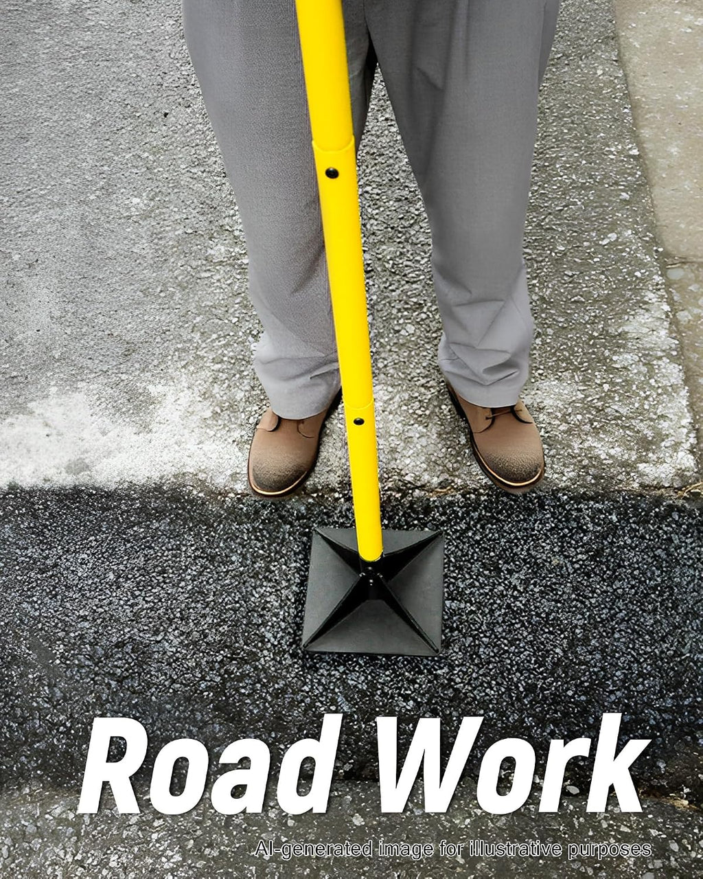 8"x8" Steel Tamper with 48" Handle, Heavy Duty Hand Compactor Tool for Leveling Soil, Gravel, Sand, Asphalt, Ground