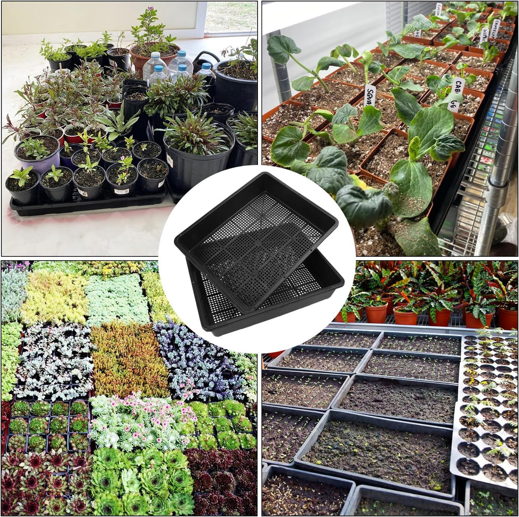 16 Pack Seed Starter Trays 15 x 12 inches Microgreens Growing Trays with Mesh Bottom for Germination, Hydroponic &