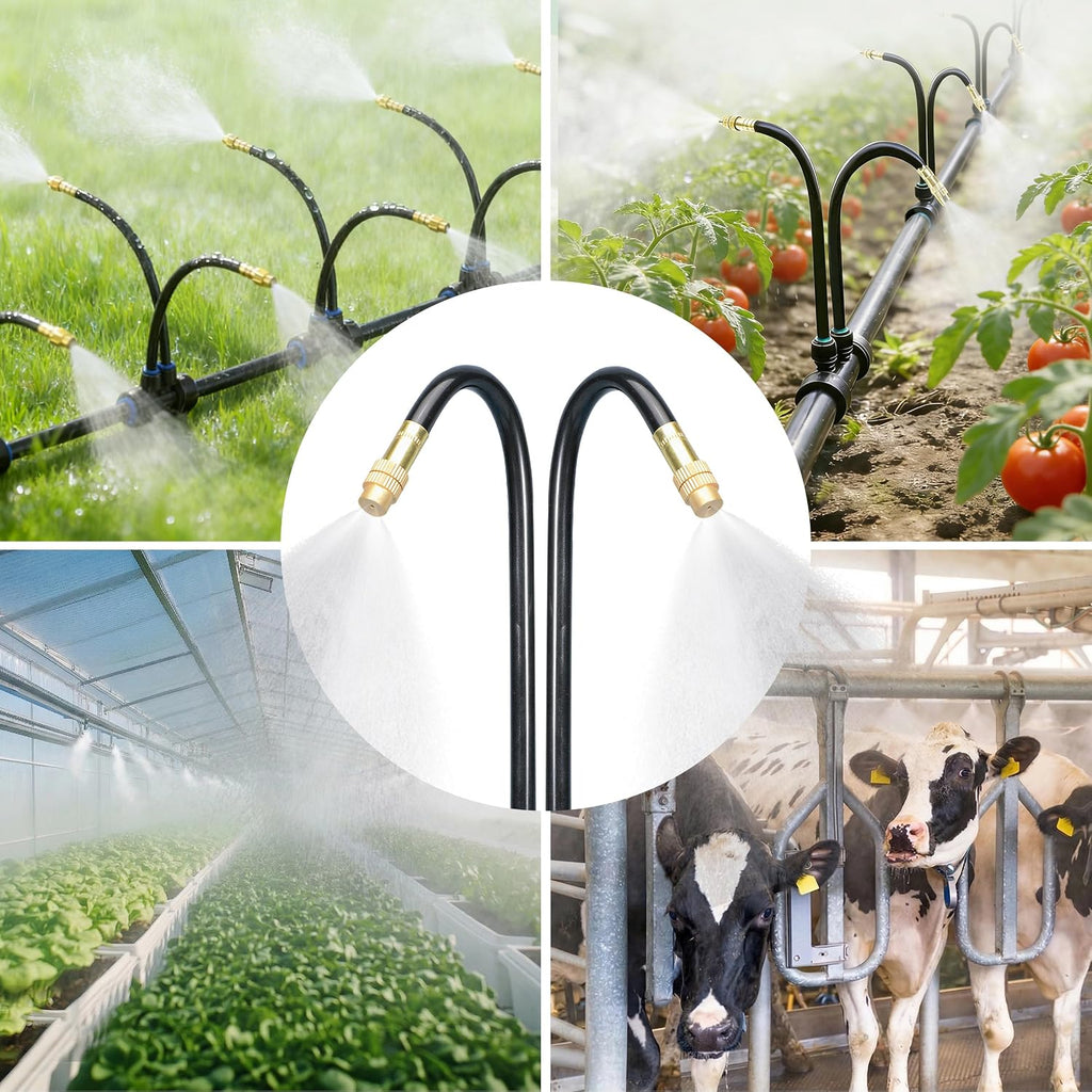 Drip Irrigation System for Garden, Automatic Watering System with Adjustable 360° Copper Spray Nozzles, DIY Drip