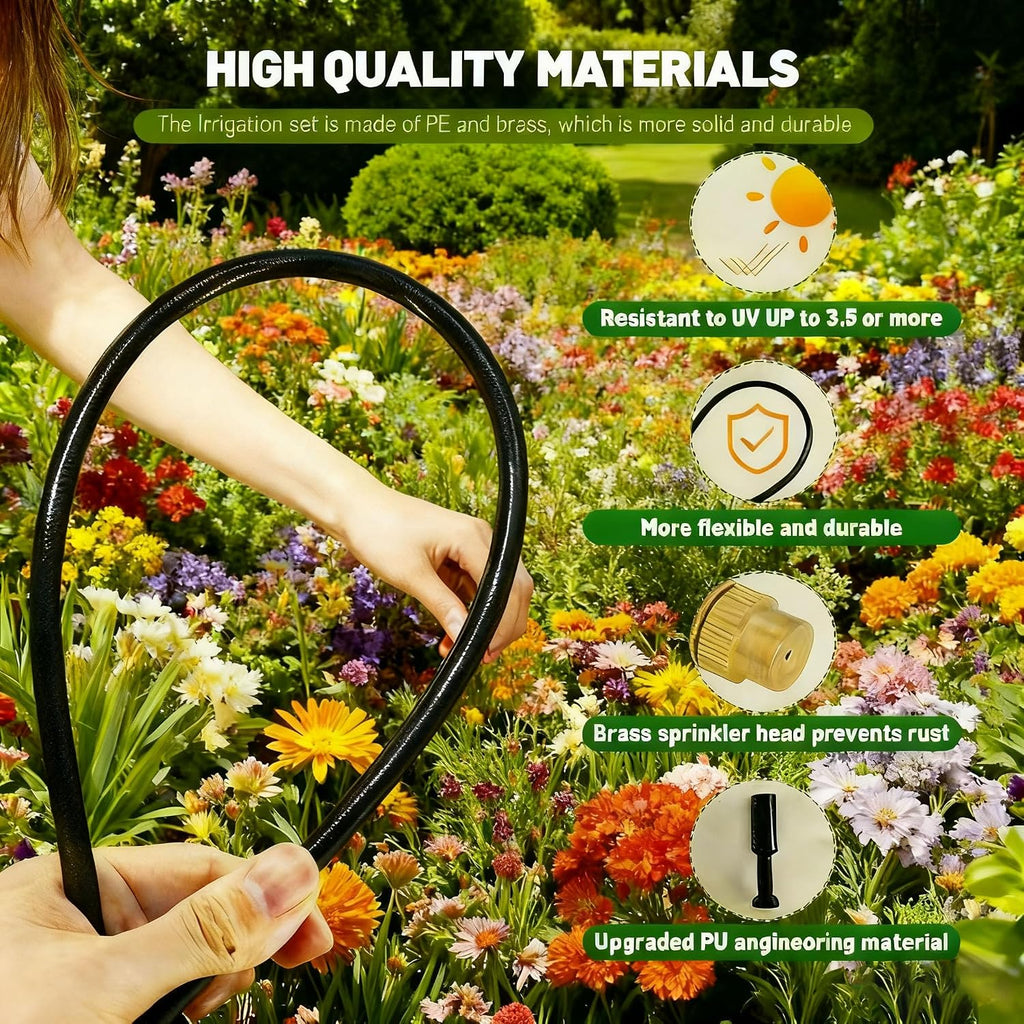 Drip Irrigation System，360° Bendable Drip Irrigation Kit Automatic Irrigation System for Garden, Adjustable Garden