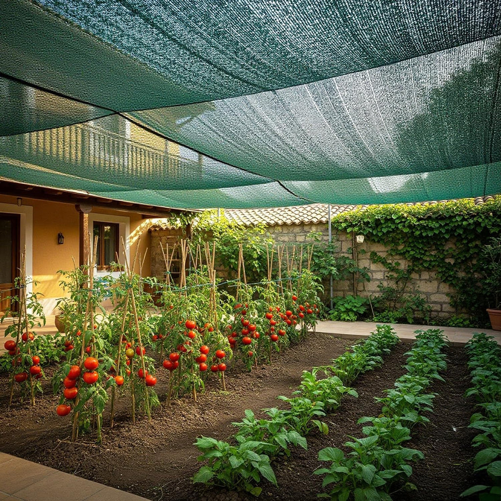 SUNNY GUARD Sun Shade Cloth, 20 x 20 FT Green HDPE Mesh | 35-45% Breathable shade cover creates a cooler space for