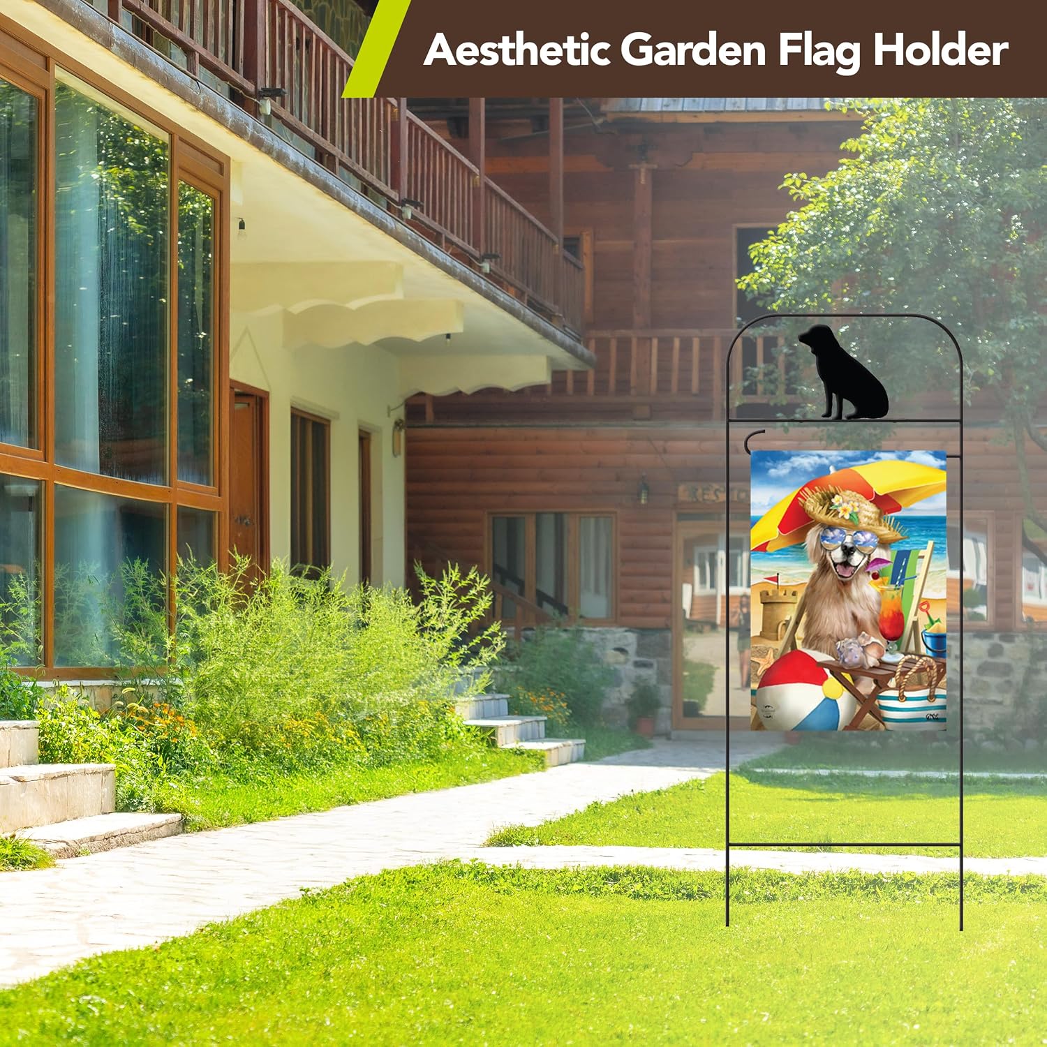Briarwood Lane Everyday Wrought Iron Dog Garden Flag Arbor 41x15