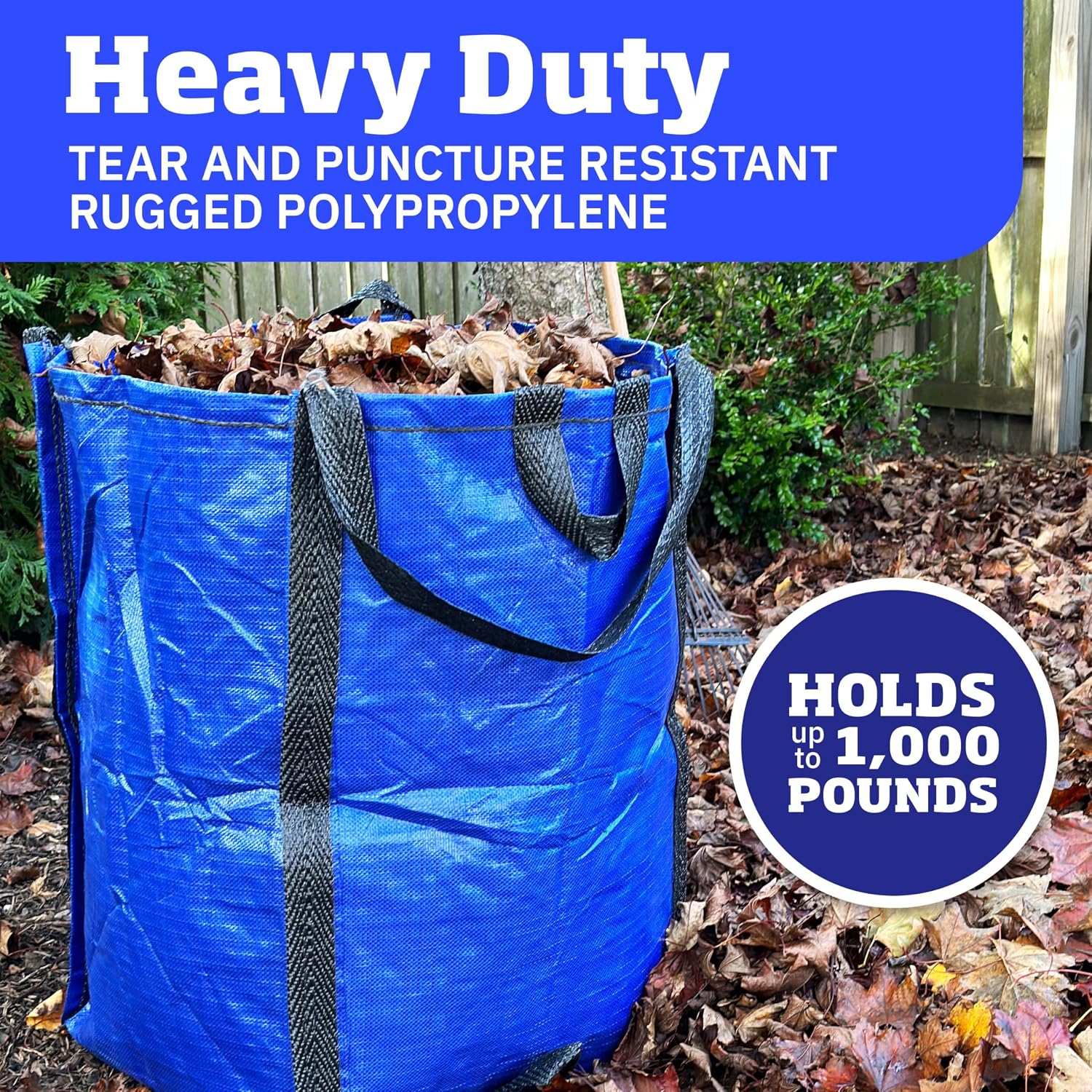 DURASACK Heavy Duty Home and Yard Bags, Multicolored, 3 Pack | 48-Gallon Reusable Self-Standing Lawn and Leaf Bags