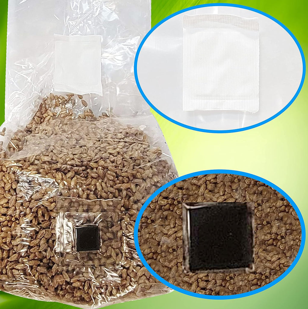 Mushroom Grow Bags with Self Healing Injection Port - 20 Bags - Evviva Sciences - 0.2 Micron Patch - Thick 3mm