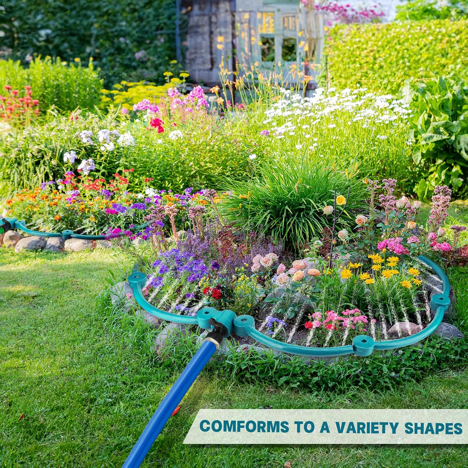 2Pcs 360° Tree Water System Tree Watering Ring 20 Inch Circle Sprinkler and Irrigation System Targeted Water with Y