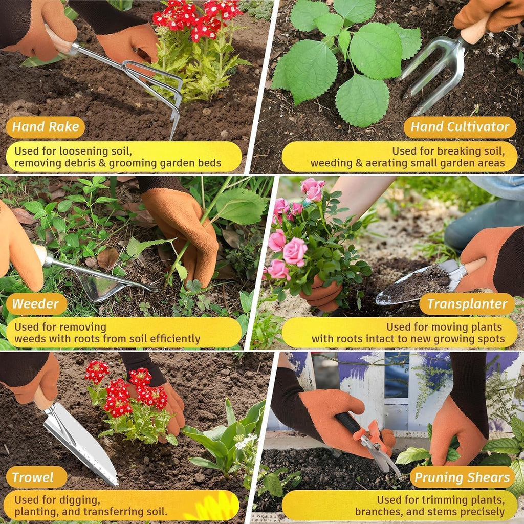 22Pcs Gardening Tools Set for Women Heavy Duty Garden Hand Tool Kit,Birthday Gifts for Mom Wife Grandma