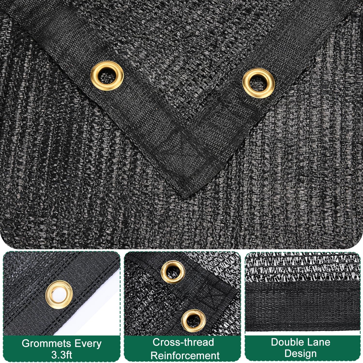 Kesfitt 40% Shade Cloth 10x20 ft, Breathable HDPE Mesh Sun Shade Tarp for Garden & Greenhouse, UV Resistant Outdoor