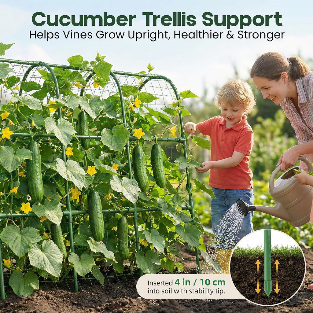 48x48 Cucumber Trellis for Raised Bed - U Shape Vegetable Garden Trellis for Climbing Plants Outdoor - Support for