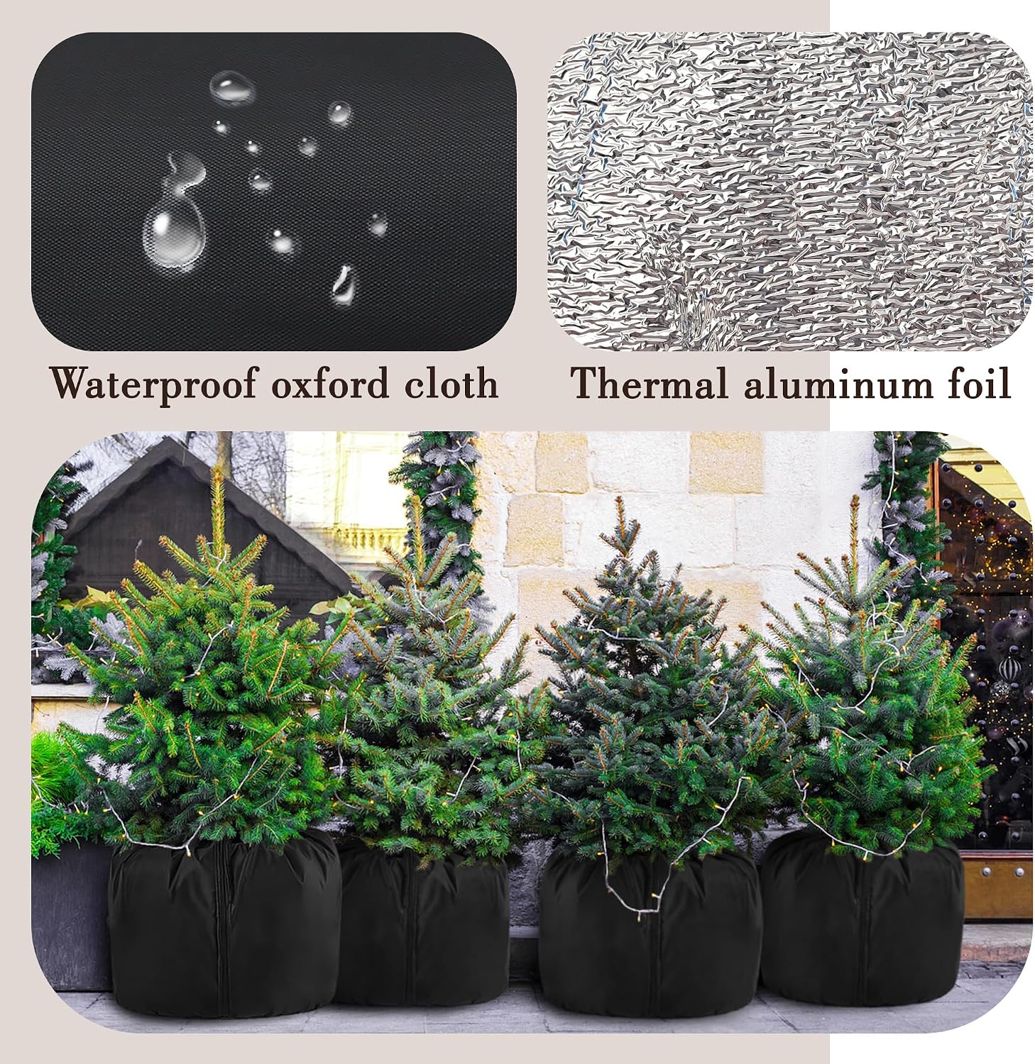 UNIFAMILY 2Pack Plant Pot Covers for Pot Insulation with Drawstring and Zipper, Winter Plant Covers Freeze Protection