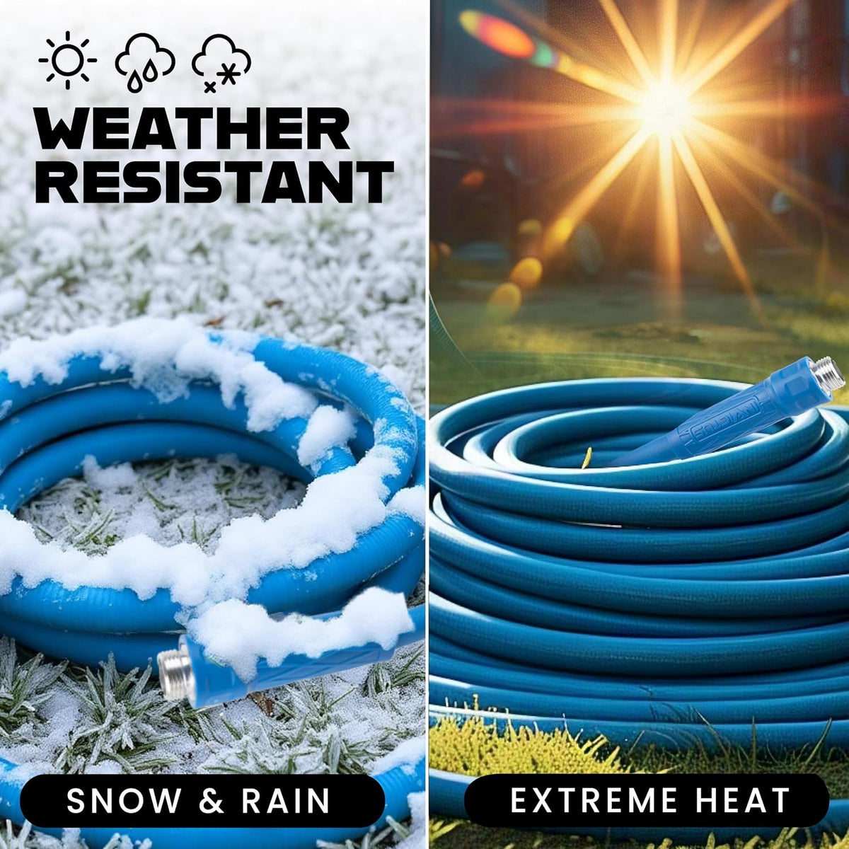 INVICTUS 100 Ft Garden Hose with Sprayer Nozzle, 2-Layer Heavy Duty Drinking RV Water Hose 100 Ft x 5/8 in. Flexible