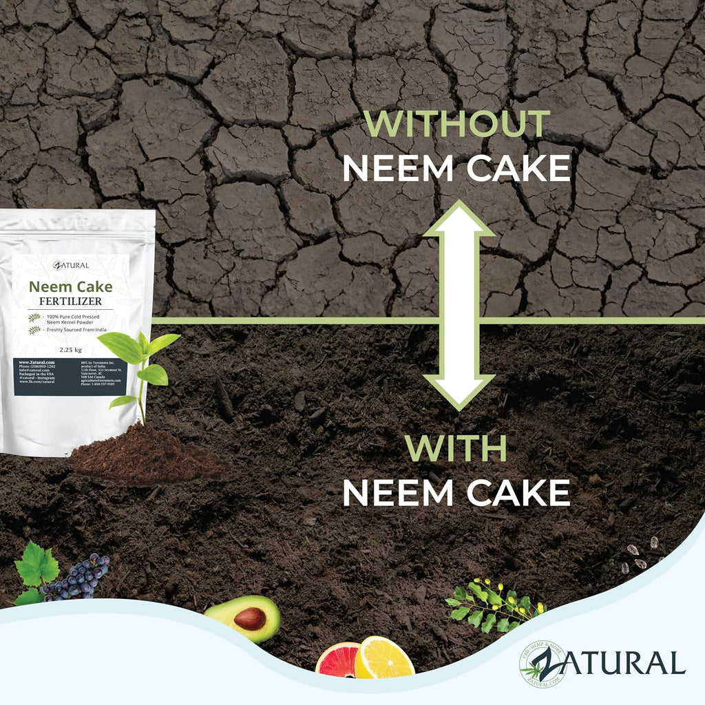 Zatural Natural Neem Cake Powder | Premium Organic Soil Conditioner & Plant Fertilizer | Azadirachta Indica Seed Meal