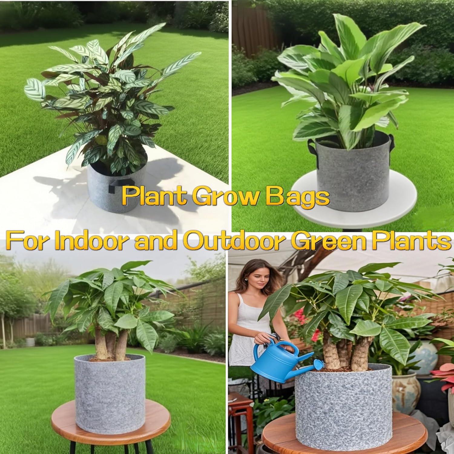 12 Gallon Fabric Grow bag Nursery Planter Pots for Plants with Handles,5pcs | 12 Gallon Deep Plant Grow Pots,Heavy