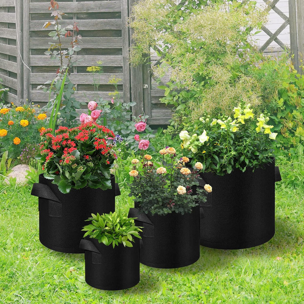 LITLANDSTAR 100-Pack 10 Gallon Grow Bags, Heavy Duty Thickened Nonwoven Aeration Fabric Pots with Handles, Aeration