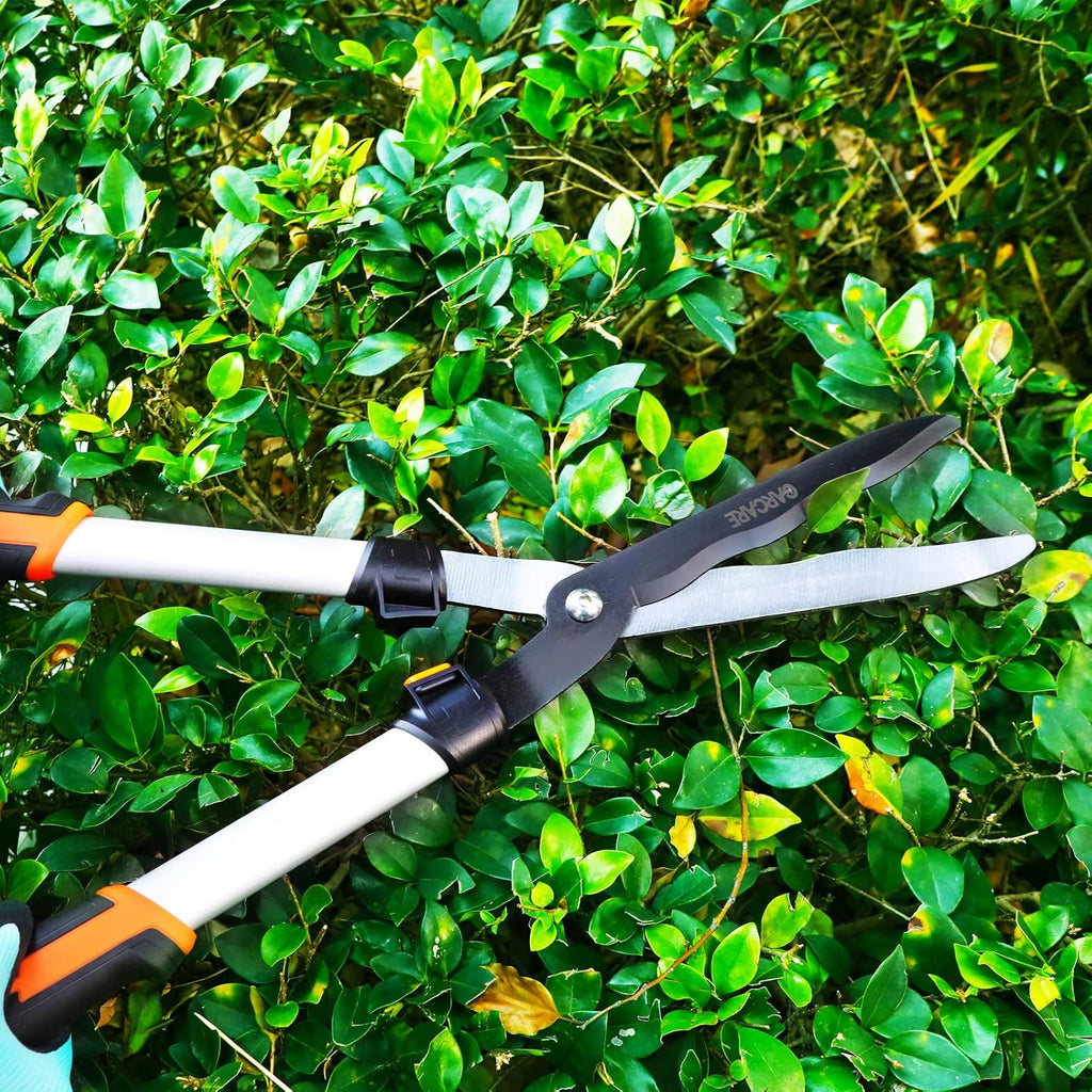 GARCARE Hedge Clippers Pruning Shears 4 in 1 Set Garden Pruning Tool Set | High Carbon Steel, Lopper, Folding Saw