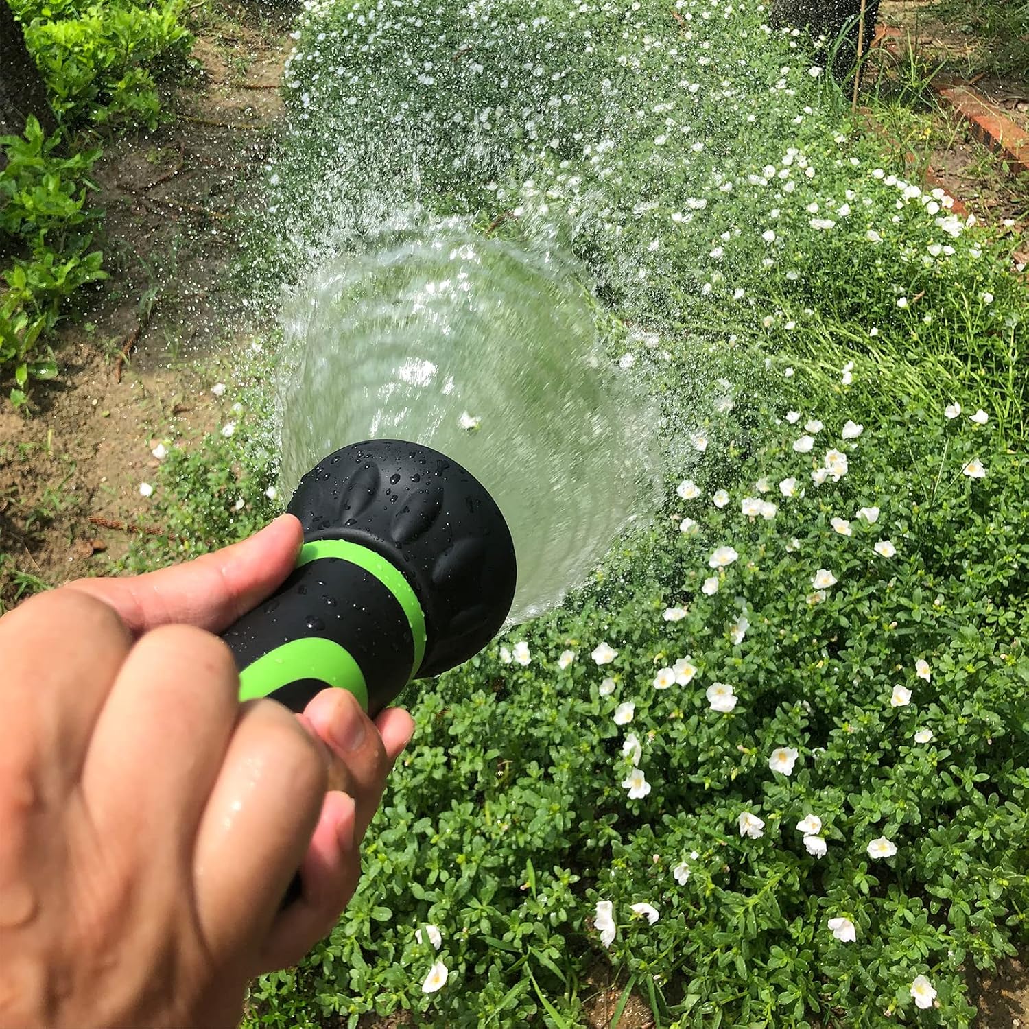 GSFNG98 Garden Hose Nozzle, Fireman's Hose Heavy Duty Nozzle, Premium Constructed Sprayer with Ergonomic Handle for