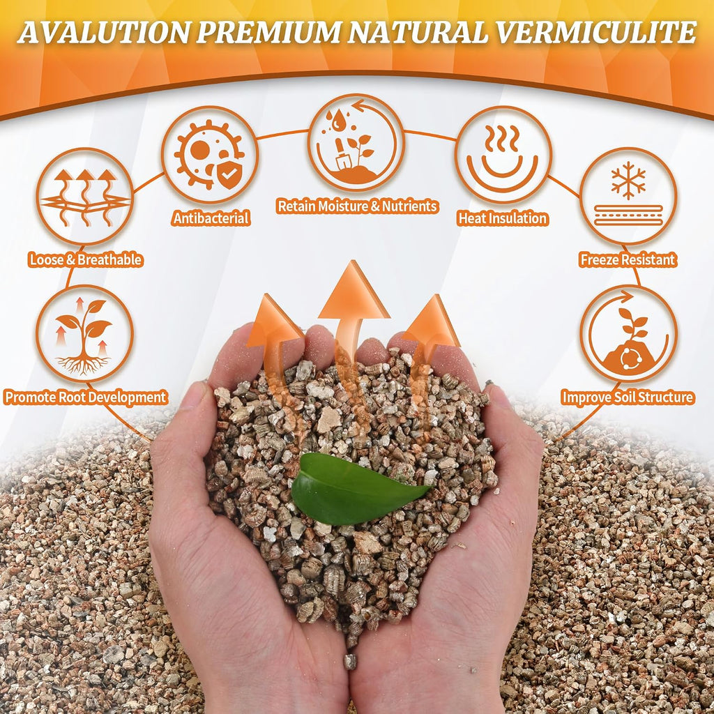 AVALUTION 29QT Vermiculite - Organic Vermiculite for Plants Horticultural Coarse Vermiculite Natural Soil Additive for