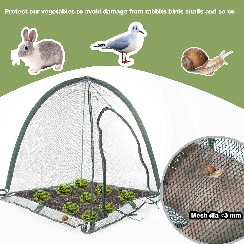 Pop up Gardening Net Cover,36x36x39 inch Pack of 2,Pest Guard Cover for Vegetables Fruits Durable Plant Gardening Net