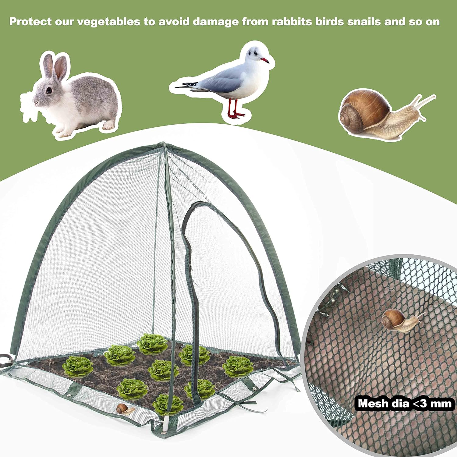 Pop up Gardening Net Cover,36x36x39 inch Pack of 2,Pest Guard Cover for Vegetables Fruits Durable Plant Gardening Net